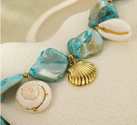 Sea Shell Bracelet Blue